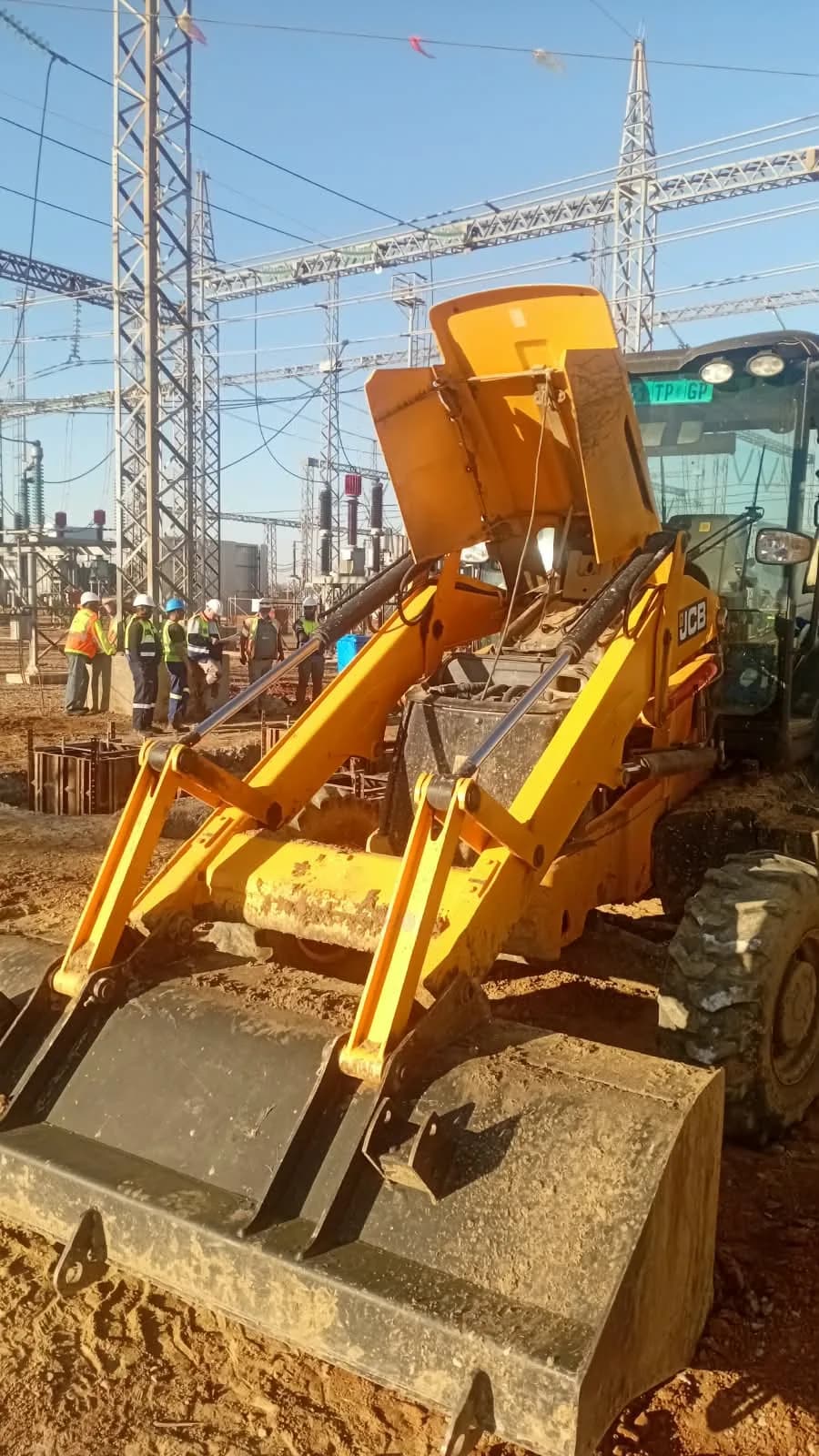 Backhoe supporting substation works by Seldariah Trading