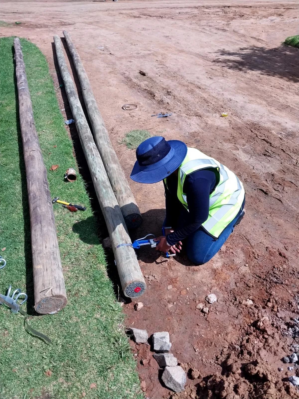 Telecommunications pole preparation