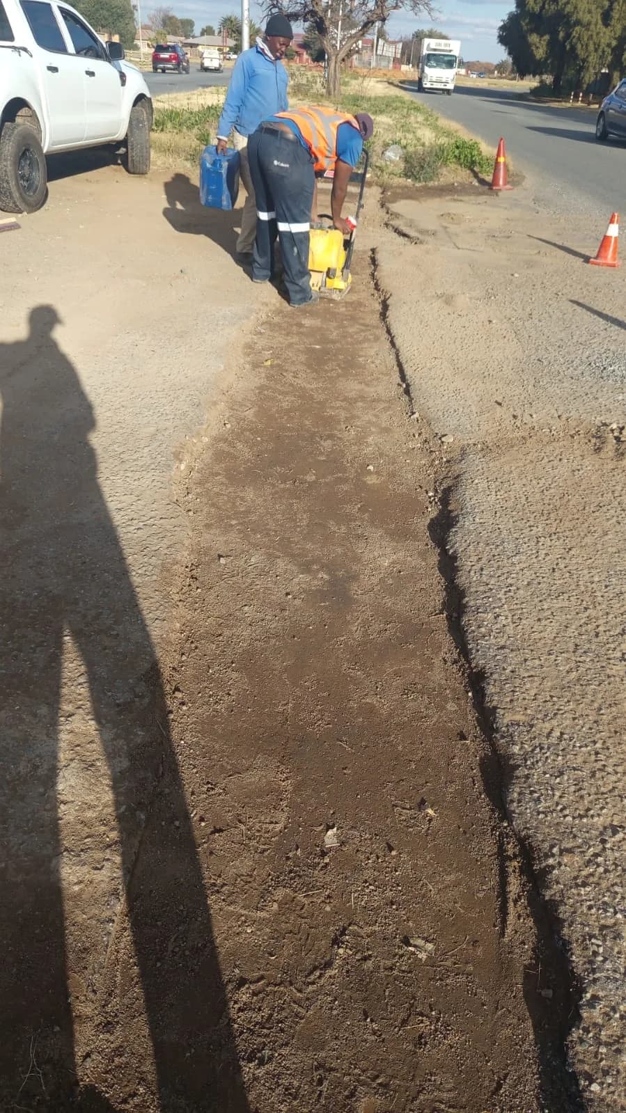 Roadside trench preparation