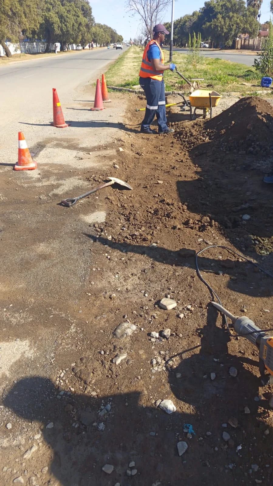Roadworks excavation and site preparation