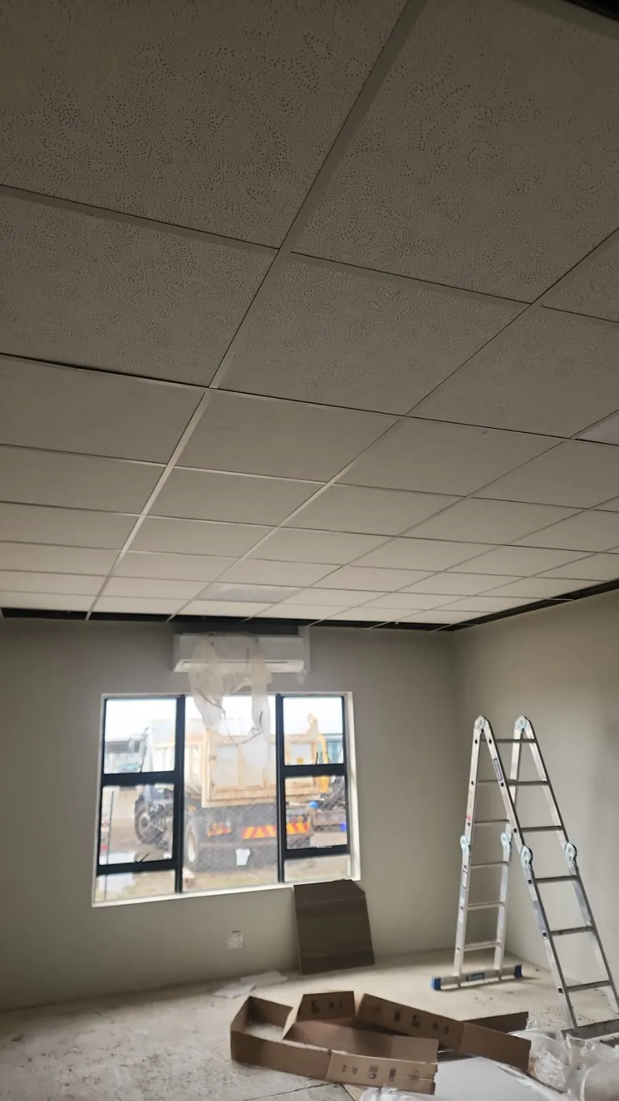 Interior ceiling installation during a general building project
